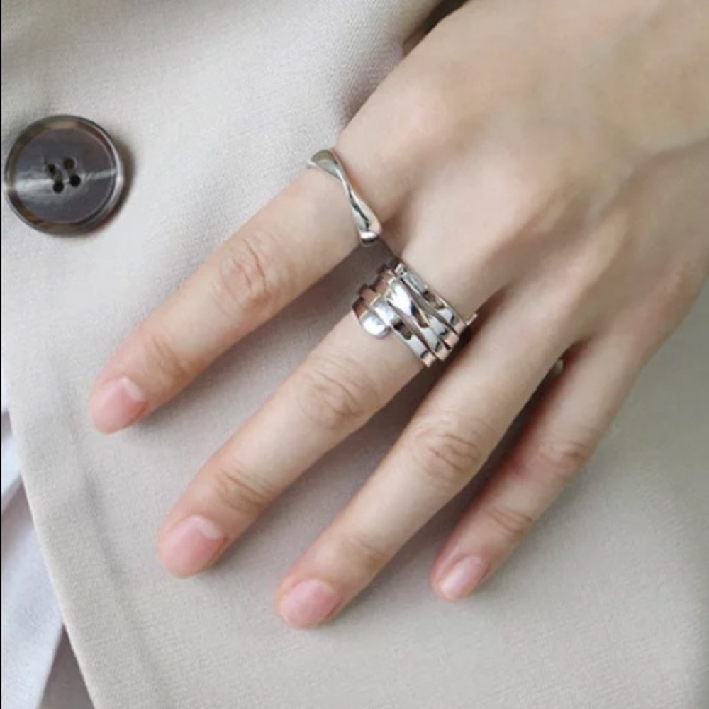 Sterling silver multilayer ring - Picture 3 of 3